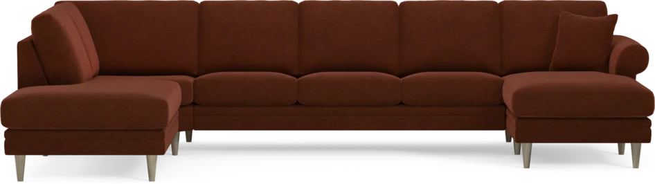 Eden - 3-sits soffa med divan vänster och schäslong höger - Orange