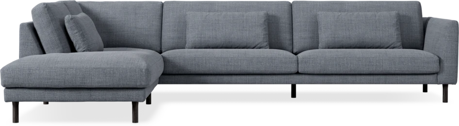 Willow - 4-sits soffa med divan vänster, fast klädsel - Blå