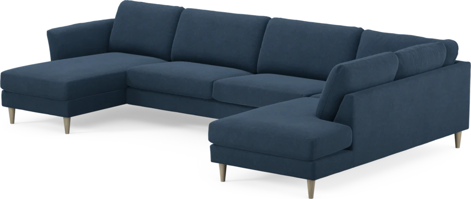 Bridge - 3-sits soffa med schäslong vänster och divan höger - Blå