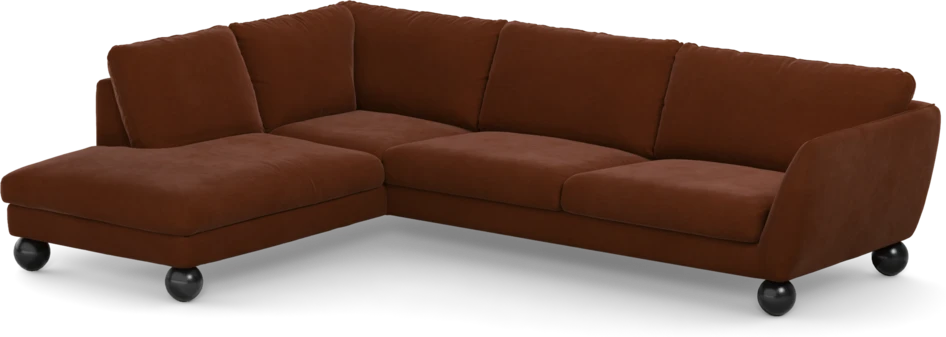 Madison Lux - 3-sits soffa med divan vänster - Orange