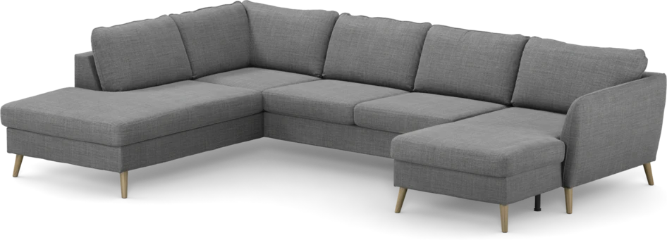 County - 3-sits soffa med divan vänster och schäslong höger - Grå