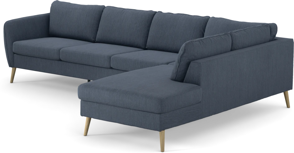 County - 3-sits soffa med divan höger - Blå