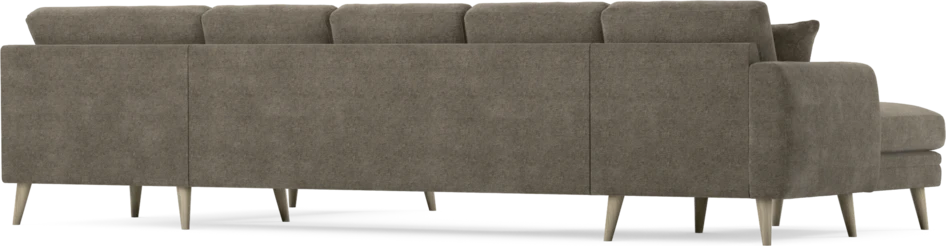 Eden - 3-sits soffa med schäslong vänster och divan höger - Brun