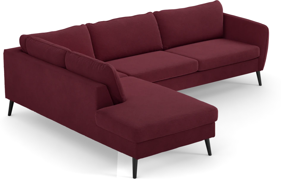 County - 2,5-sits soffa med divan vänster - Röd