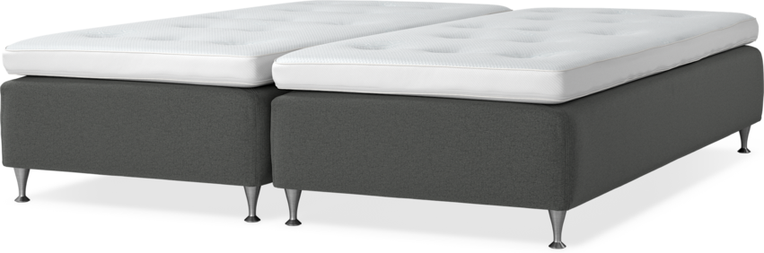 Delux Sense - Ramsäng, dubbelsäng med bäddmadrass - Grå