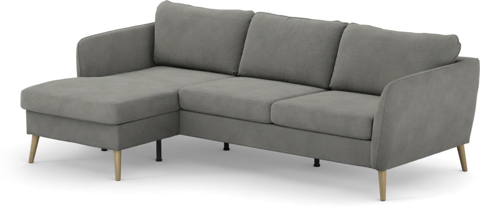 County - 3-sits soffa med flyttbar schäslong - Grå