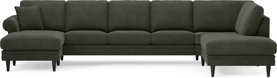 Eden - 3-sits soffa med schäslong vänster och divan höger - Grön