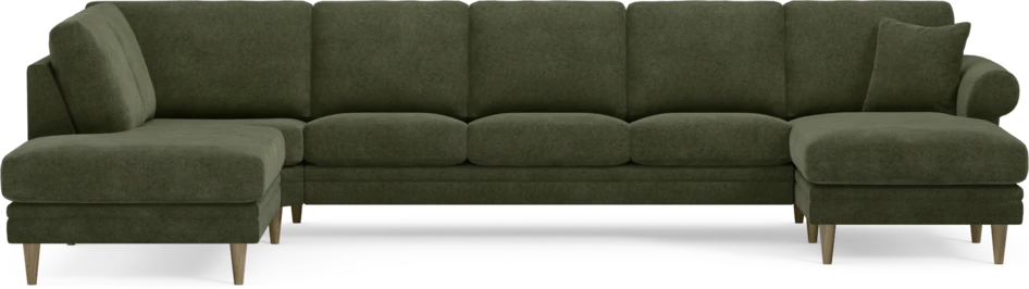 Eden - 3-sits soffa med divan vänster och schäslong höger - Grön