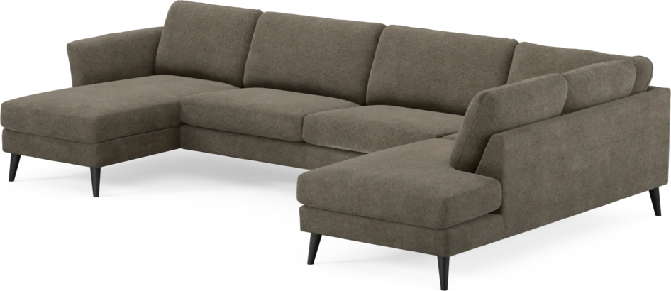 Bridge - 3-sits soffa med schäslong vänster och divan höger - Brun