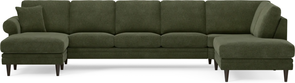 Eden - 3-sits soffa med schäslong vänster och divan höger - Grön