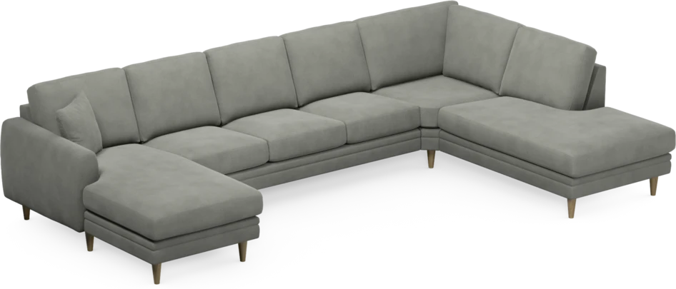Eden - 3-sits soffa med schäslong vänster och divan höger - Grå