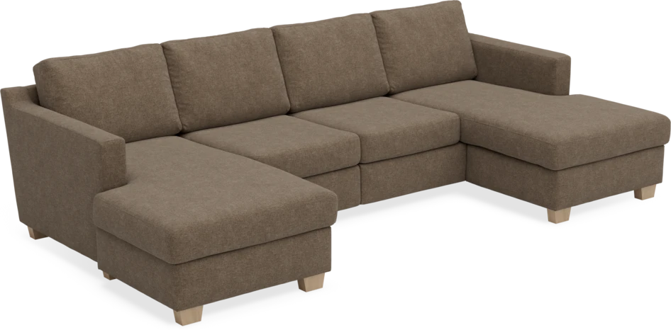 Friday - 2-sits soffa med två schäslonger - Brun