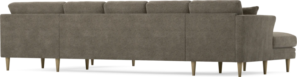 Eden - 3-sits soffa med schäslong vänster och divan höger - Brun