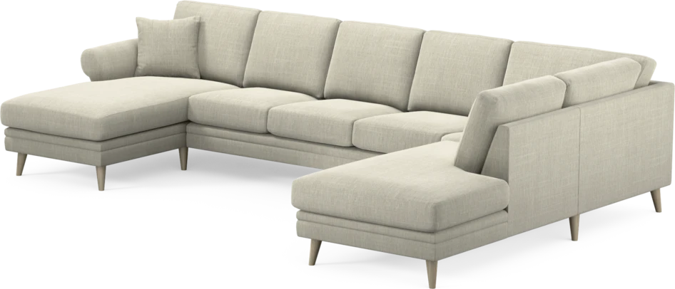Eden - 3-sits soffa med schäslong vänster och divan höger - Beige