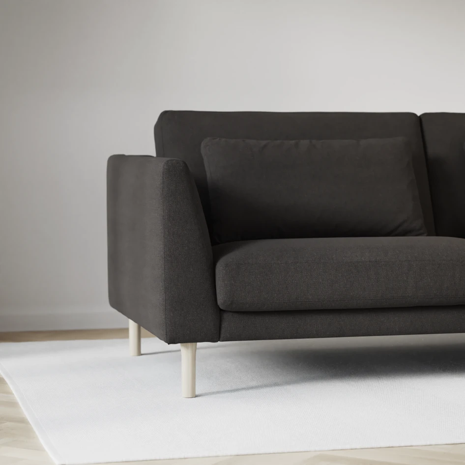 Willow - 3-sits soffa, hel dyna, fast klädsel - Brun