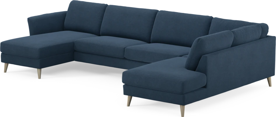 Bridge - 3-sits soffa med schäslong vänster och divan höger - Blå