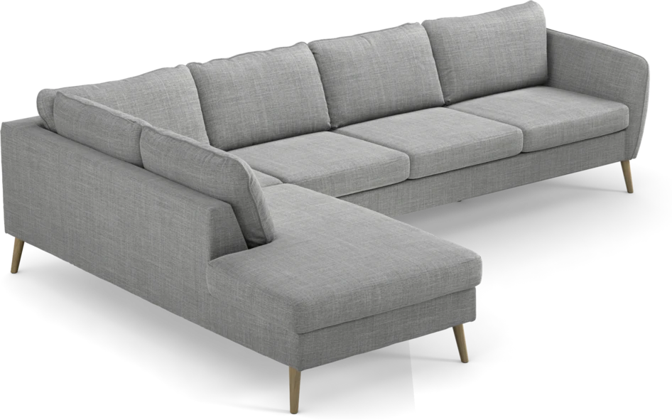 County - 3-sits soffa med divan vänster - Grå