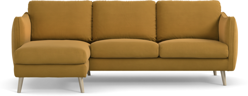 Madison Lux - 2-sits soffa med schäslong vänster - Gul