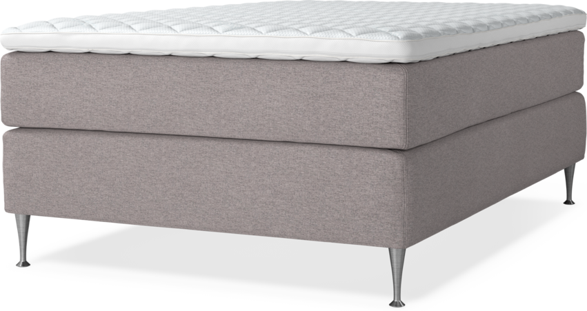 Delux Exclusive - Kontinentalsäng, enkelsäng 140 cm med bäddmadrass - Grå