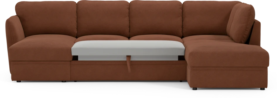 Öland - Bäddsoffa med schäslong vänster och divan höger - Orange