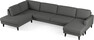 Sierra - 4-sits soffa med divan vänster och schäslong höger - Grå