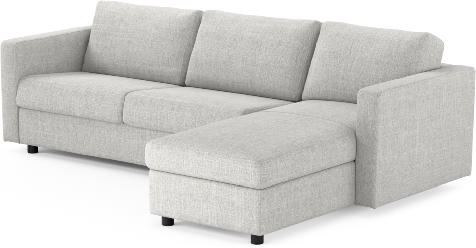 Lindö - Bäddsoffa 2,5-sits med schäslong, vändbar - Grå