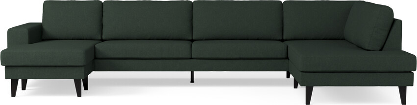 Sierra - 4-sits soffa med schäslong vänster och divan höger - Grön