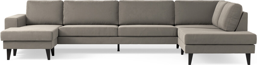 Sierra - 4-sits soffa med schäslong vänster och divan höger - Brun