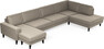 Sierra - 4-sits soffa med schäslong vänster och divan höger - Brun