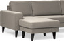 Sierra - 4-sits soffa med schäslong vänster och divan höger - Brun