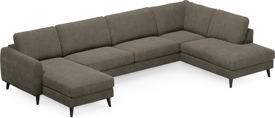 Bridge - 3-sits soffa med schäslong vänster och divan höger - Brun