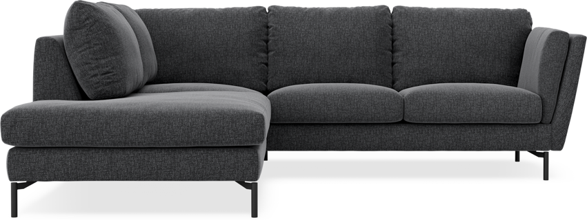 Madison - 2-sits soffa med divan vänster - Svart