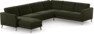 Bridge - Hörnsoffa, 3+2-sits med schäslong vänster - Grön