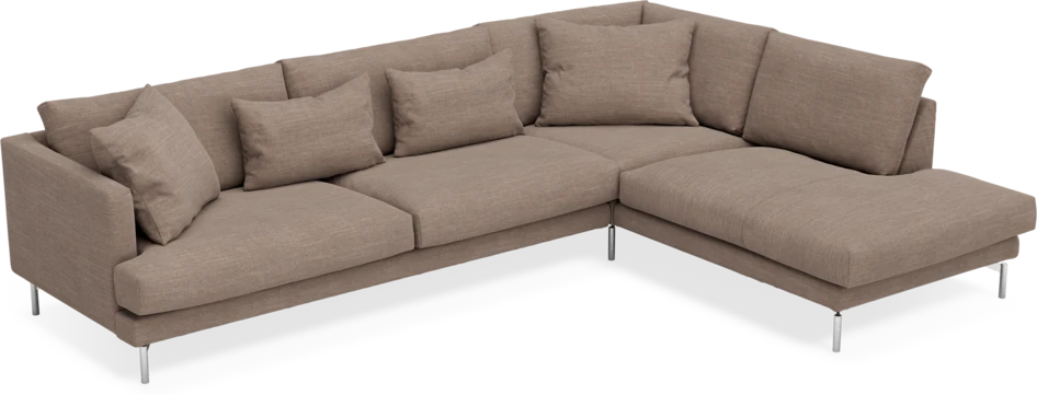 Harper - 3-sits soffa med divan höger - Brun