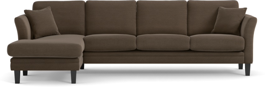 Eden - 3-sits soffa med schäslong - Brun
