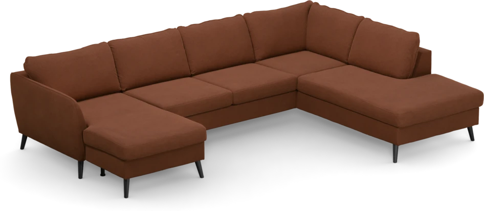 County - 3-sits soffa med schäslong vänster och divan höger - Orange