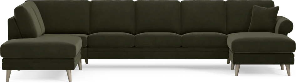 Eden - 3-sits soffa med divan vänster och schäslong höger - Grön