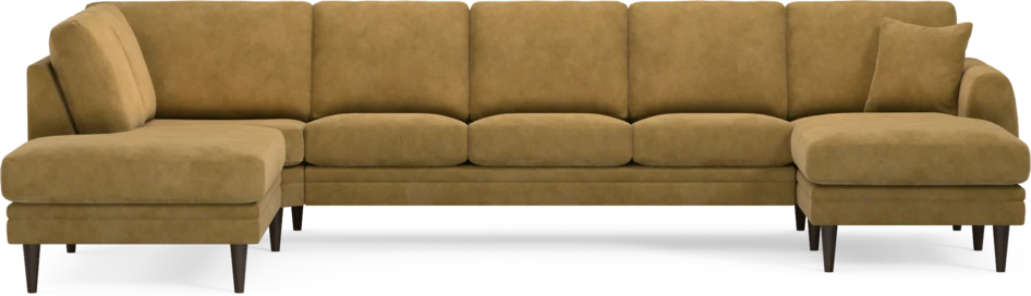Eden - 3-sits soffa med divan vänster och schäslong höger - Gul