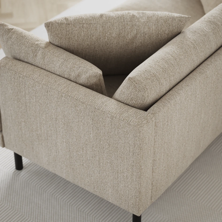 Harper - 3-sits soffa, hel dyna - Beige