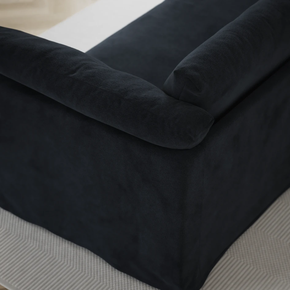 Cherrie - 3-sits soffa med divan vänster, med kappa - Blå