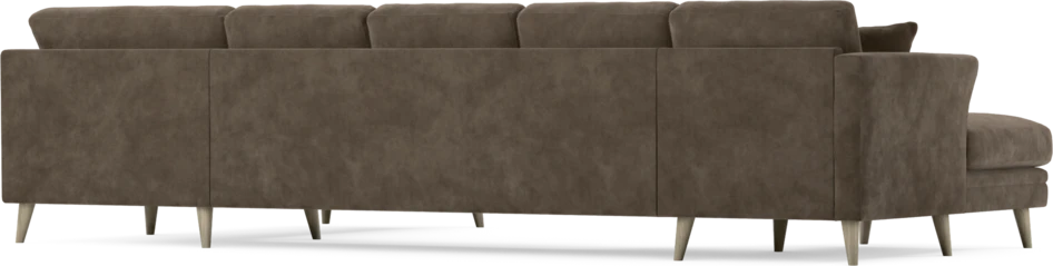 Eden - 3-sits soffa med schäslong vänster och divan höger - Brun
