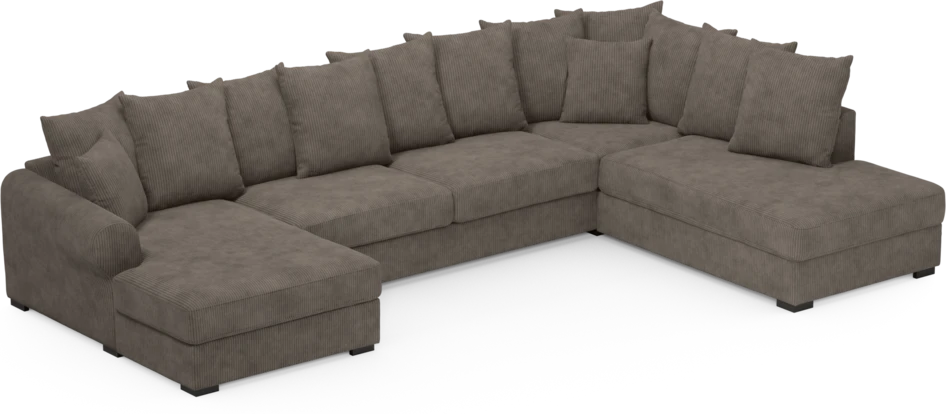 Town - 3-sits soffa med divan höger och schäslong vänster - Brun