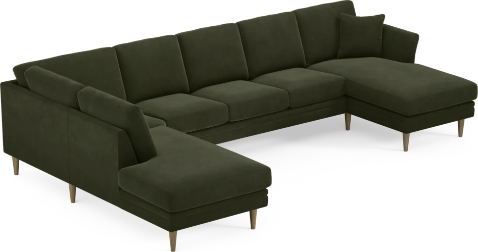 Eden - 3-sits soffa med divan vänster och schäslong höger - Grön