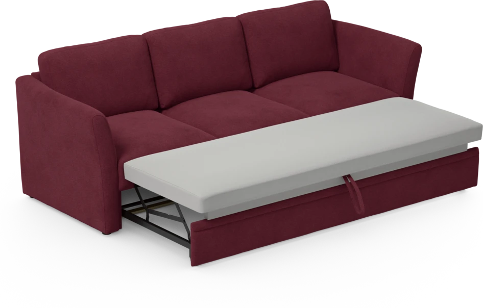Öland - Bäddsoffa 3-sits, längsbäddad - Röd