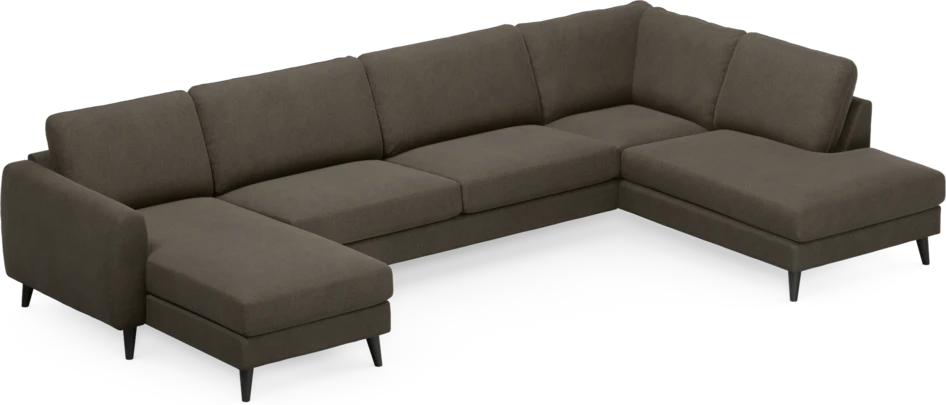 Bridge - 3-sits soffa med schäslong vänster och divan höger - Brun