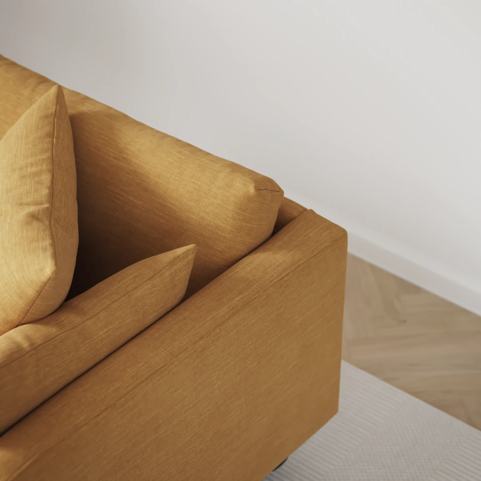 Harper - 3-sits soffa, hel dyna - Gul