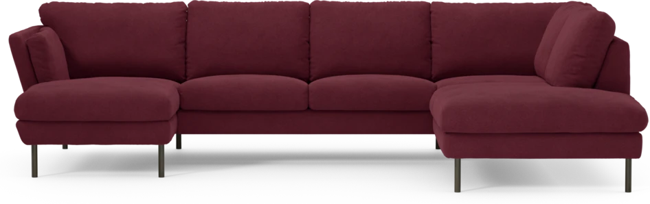 Madison - 2-sits soffa med schäslong vänster och divan höger - Röd