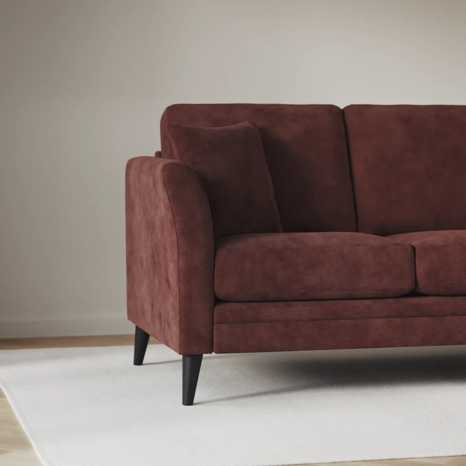 Eden - 3-sits soffa svängd - Röd