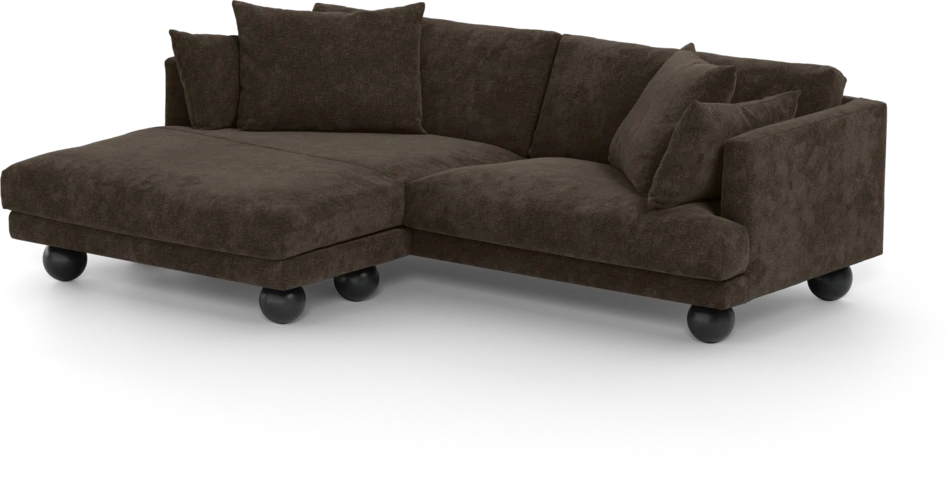 Harper - 4-sits med schäslong XL vänster - Brun