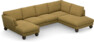 Madison Lux - 2-sits soffa med schäslong vänster och divan höger - Gul